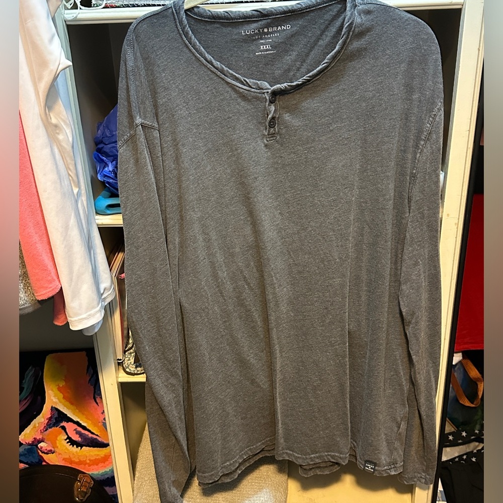 Lucky Brand Henley in Slate Gray, 3XL